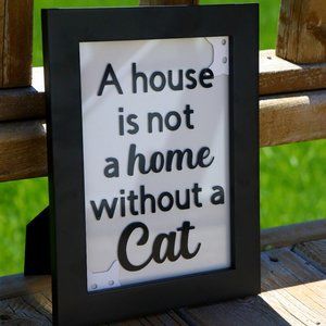 A House is not a Home Without a Cat | Wall Hanging decor